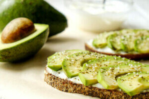 Avocado on toast, which can be part of a diet for a vegetarian athlete.