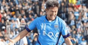 Kazuyoshi Miura after scoring a goal.