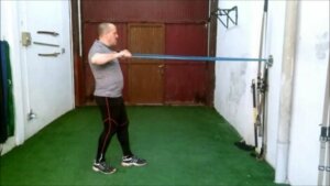 Rowing exercises.