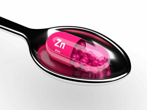 Zinc supplement on a spoon.