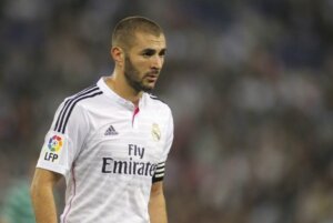 Karim Benzema playing for Real Madrid.