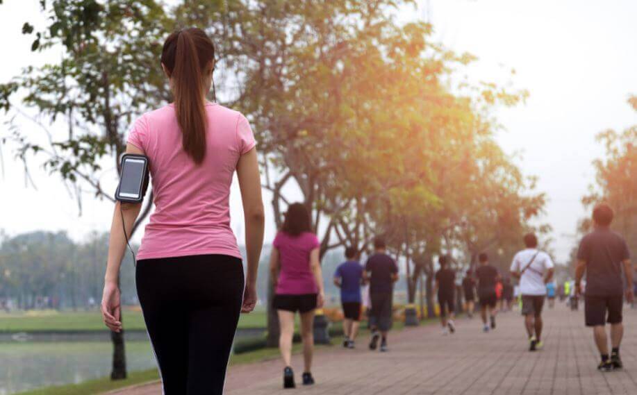 Woman brisk walking