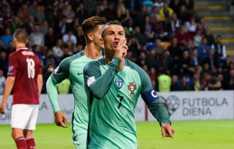 Cristiano Ronaldo playing for Portugal