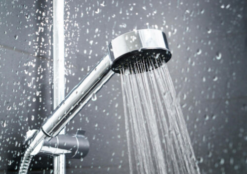 A shower head.