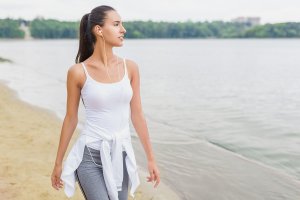 A walk along the beach is great exercise