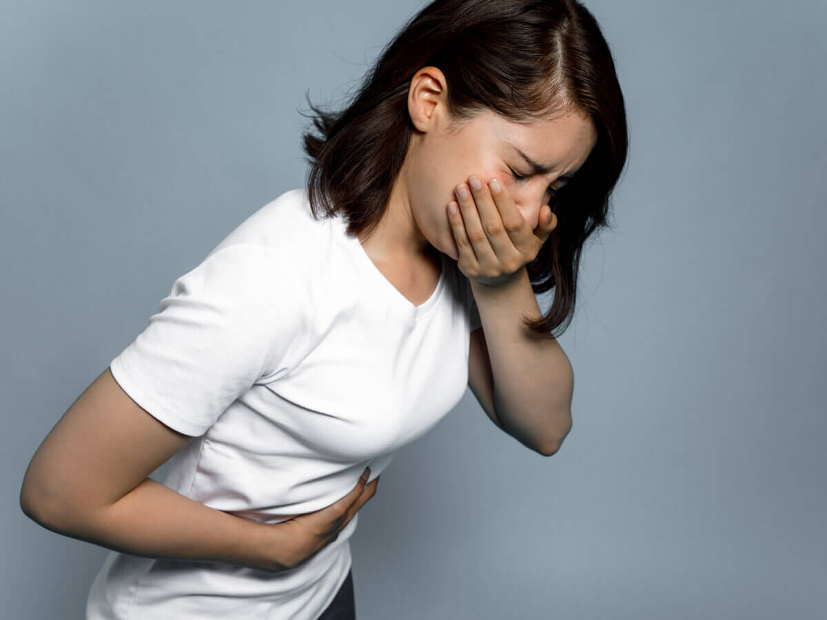woman with nausea