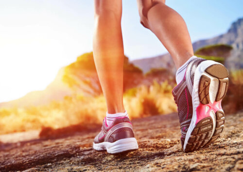 A woman going on a walk.