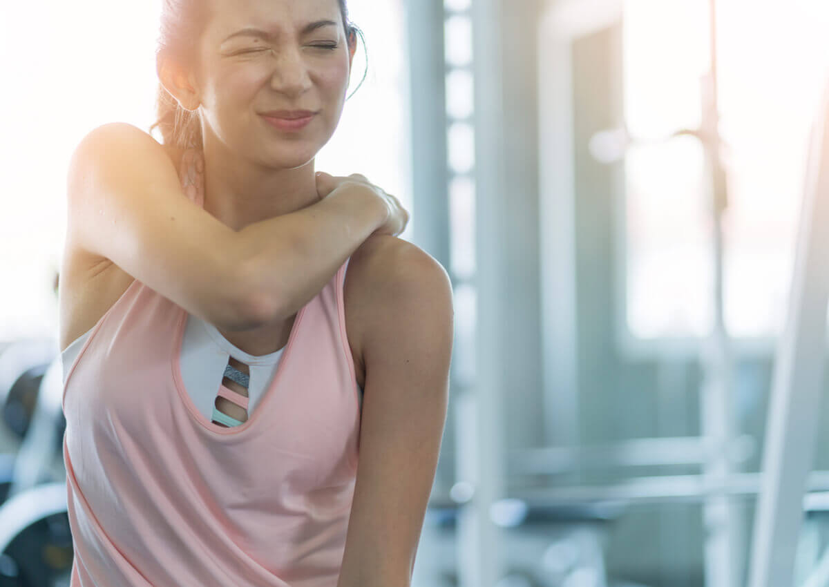 woman muscle strain
