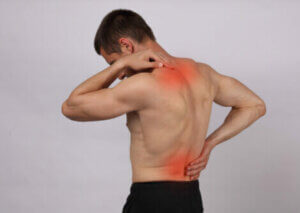 A man with back and neck pain.