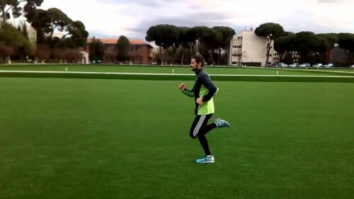 A man running.