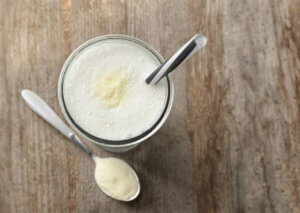 A glass of warm milk.