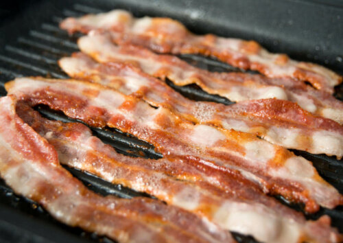 Some strips of bacon.