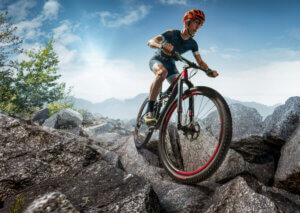 Difficult mountain biking
