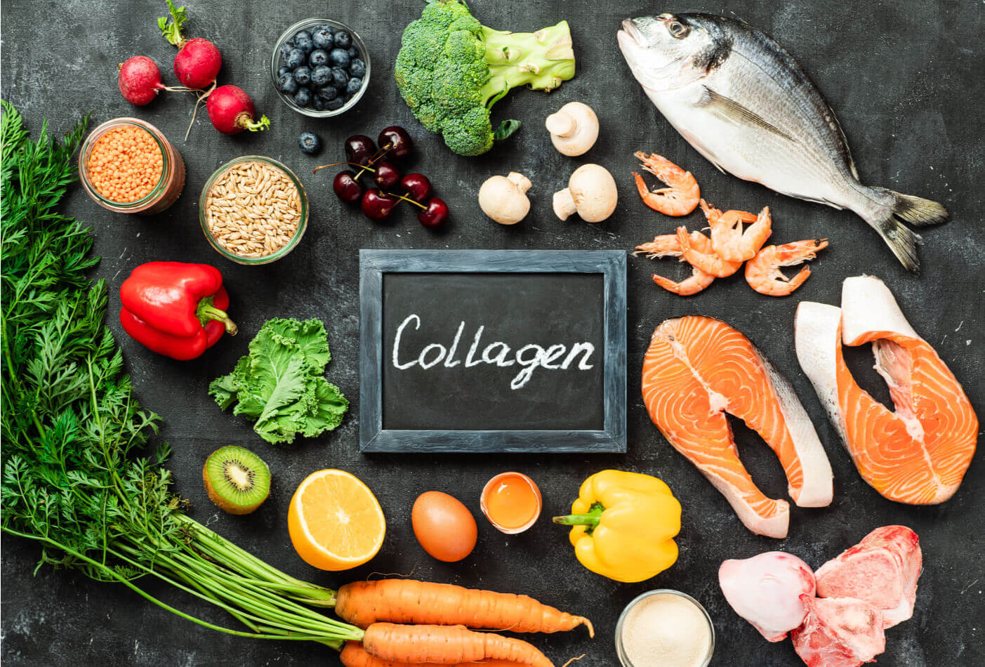 Food sources of collagen.