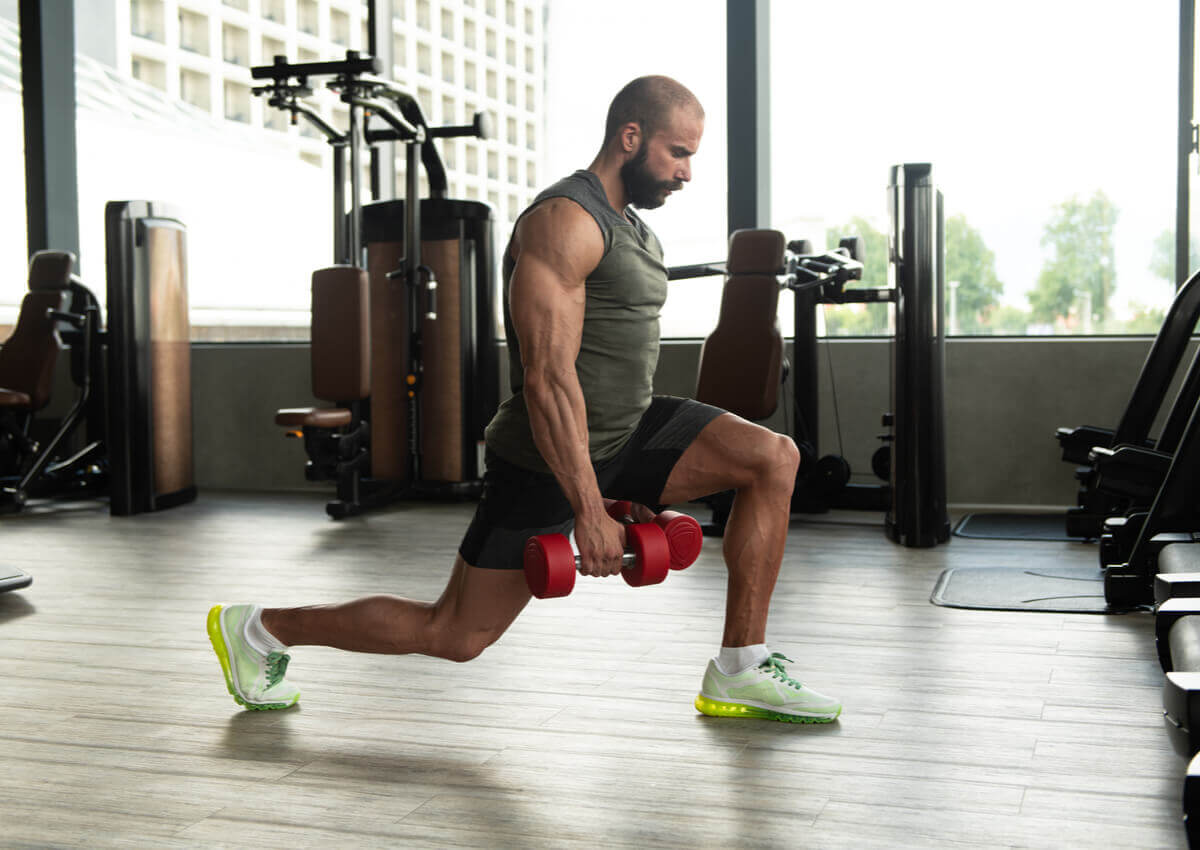 A man doing lunges.