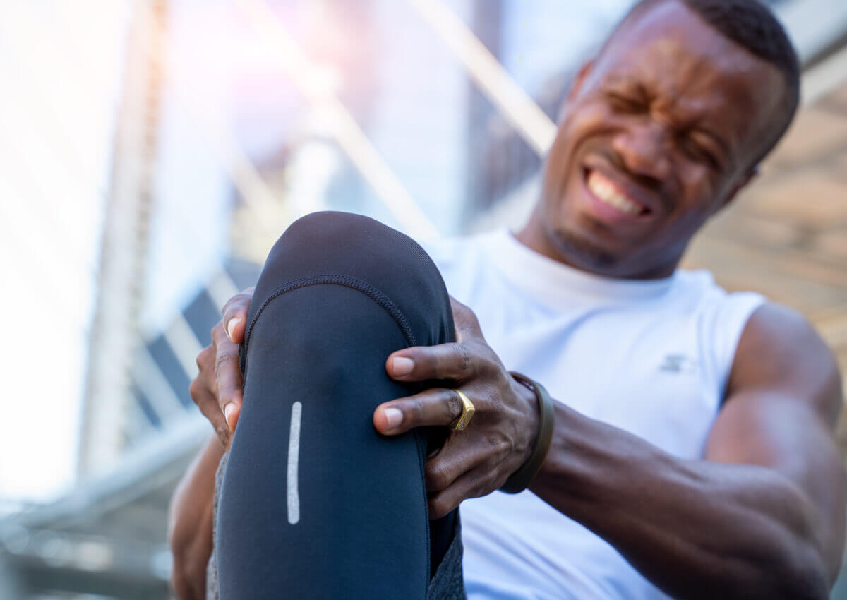 A man with a knee injury.