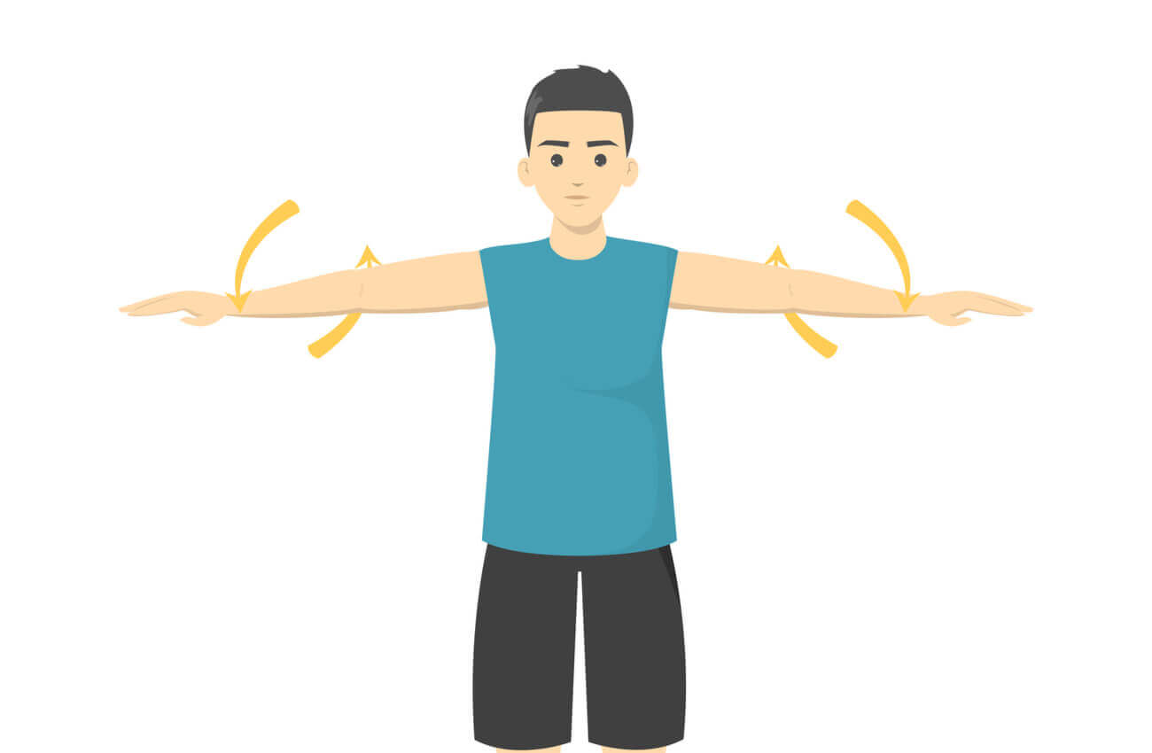 A man doing arm circles.