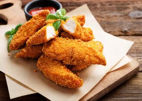 Some fried chicken, which will contain acrylamide.