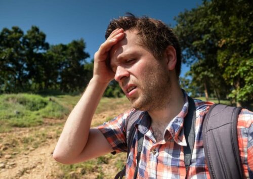 Taking care of your skin is paramount when you're training when it's hot out. In this photo, a man under extreme heat.