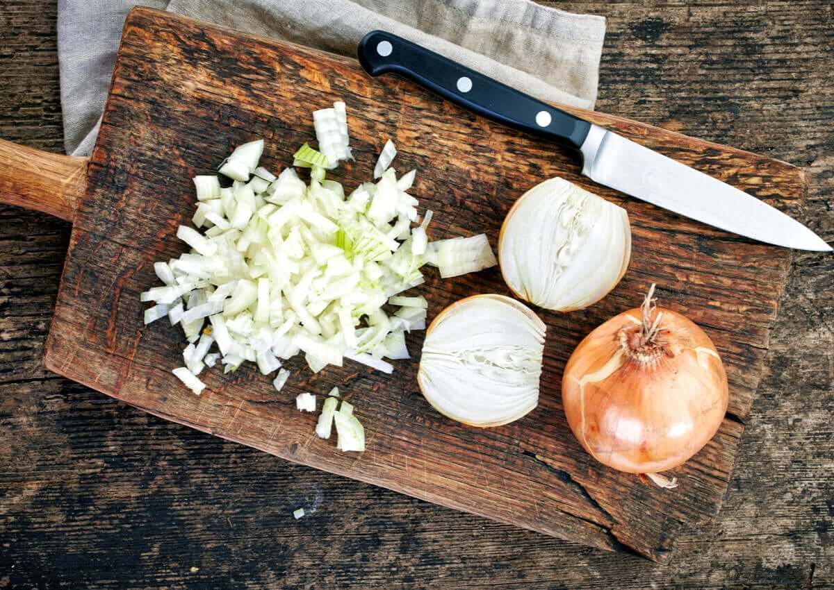 Chopped onion.
