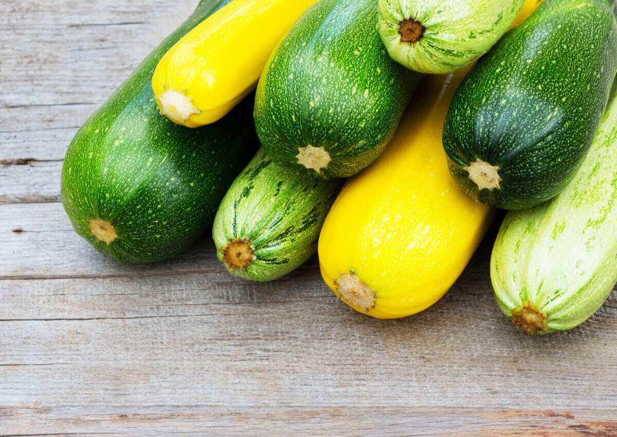 A few different types of zucchini.